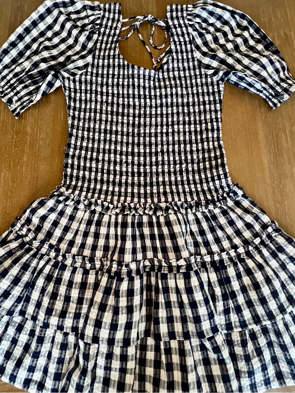 NWT โง๐ค Caroline Constas ๐คโง Black and White Gingham Midi Dress Small - Picture 2 of 3
